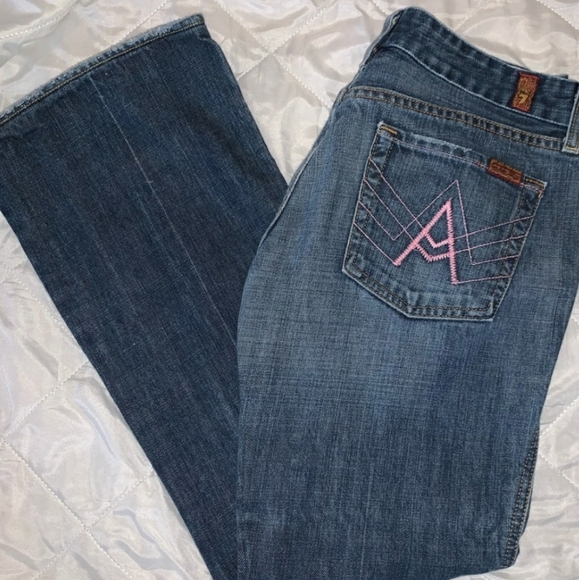7 For All Mankind Denim - 7 For All Mankind Pink “A” Pocket Jeans Size 30